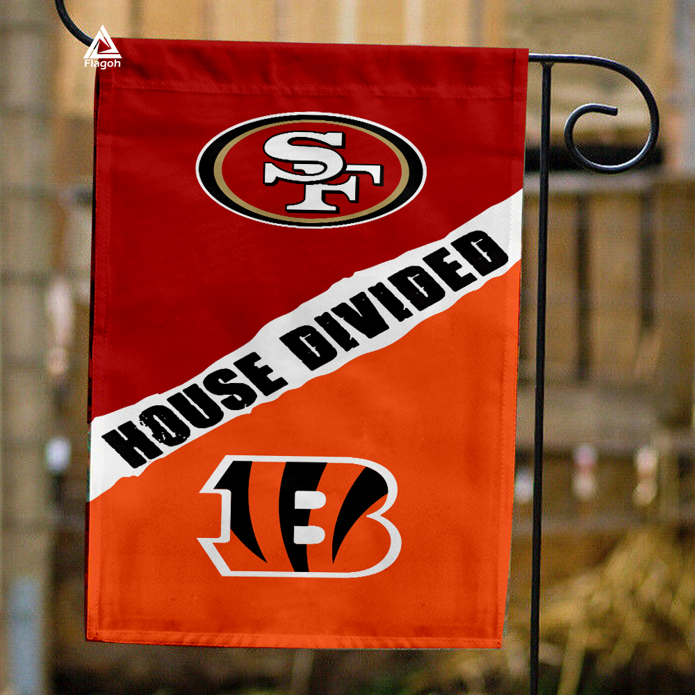 49ers vs Bengals House Divided Flag, NFL House Divided Flag