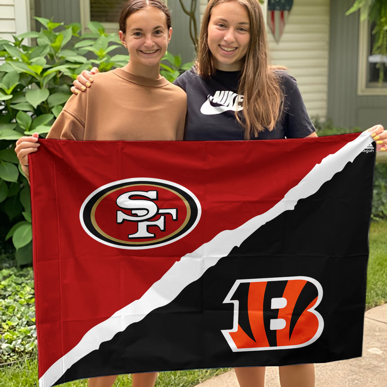 49ers vs Bengals House Divided Flag, NFL House Divided Flag - Image 3