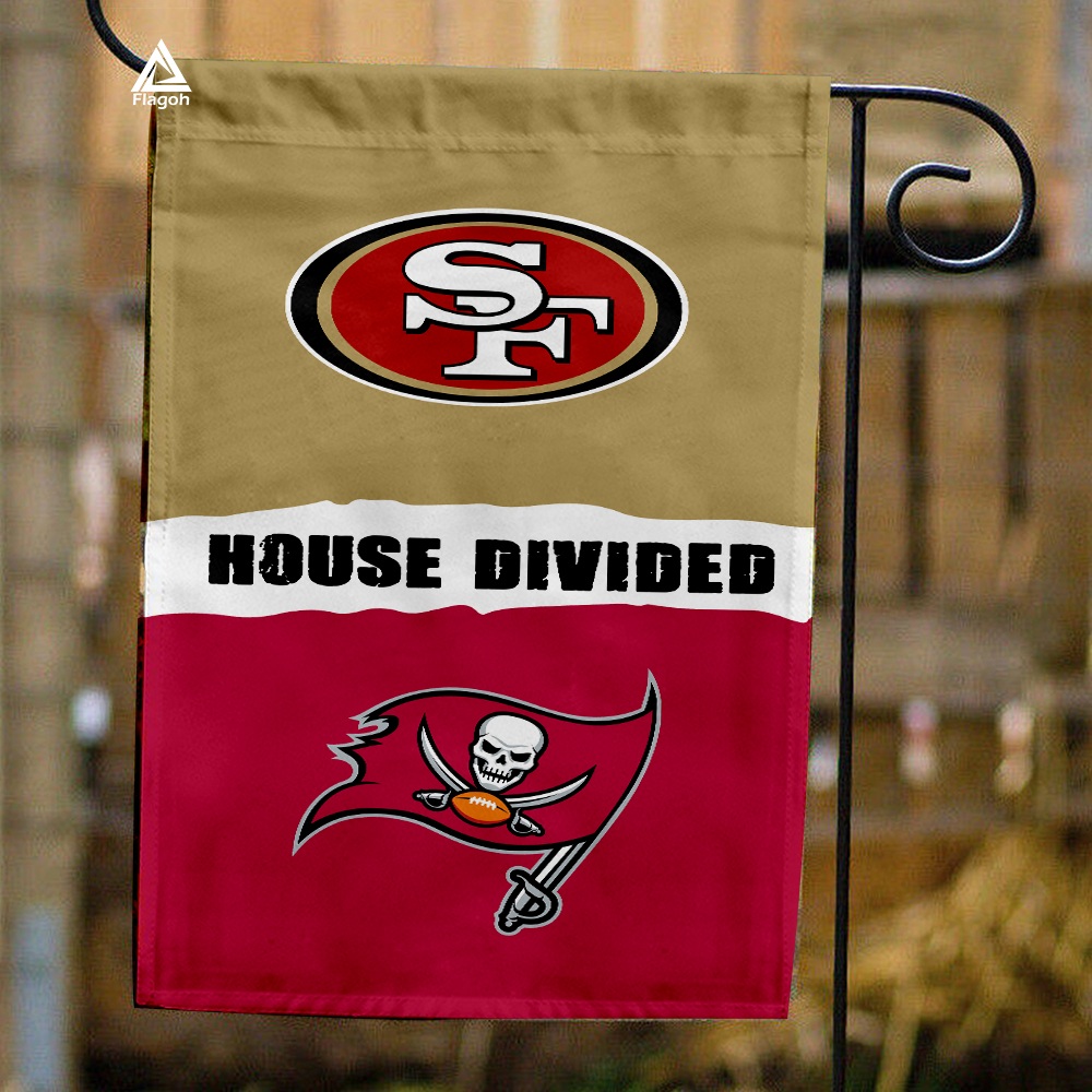 49ers vs Buccaneers House Divided Flag, NFL House Divided Flag
