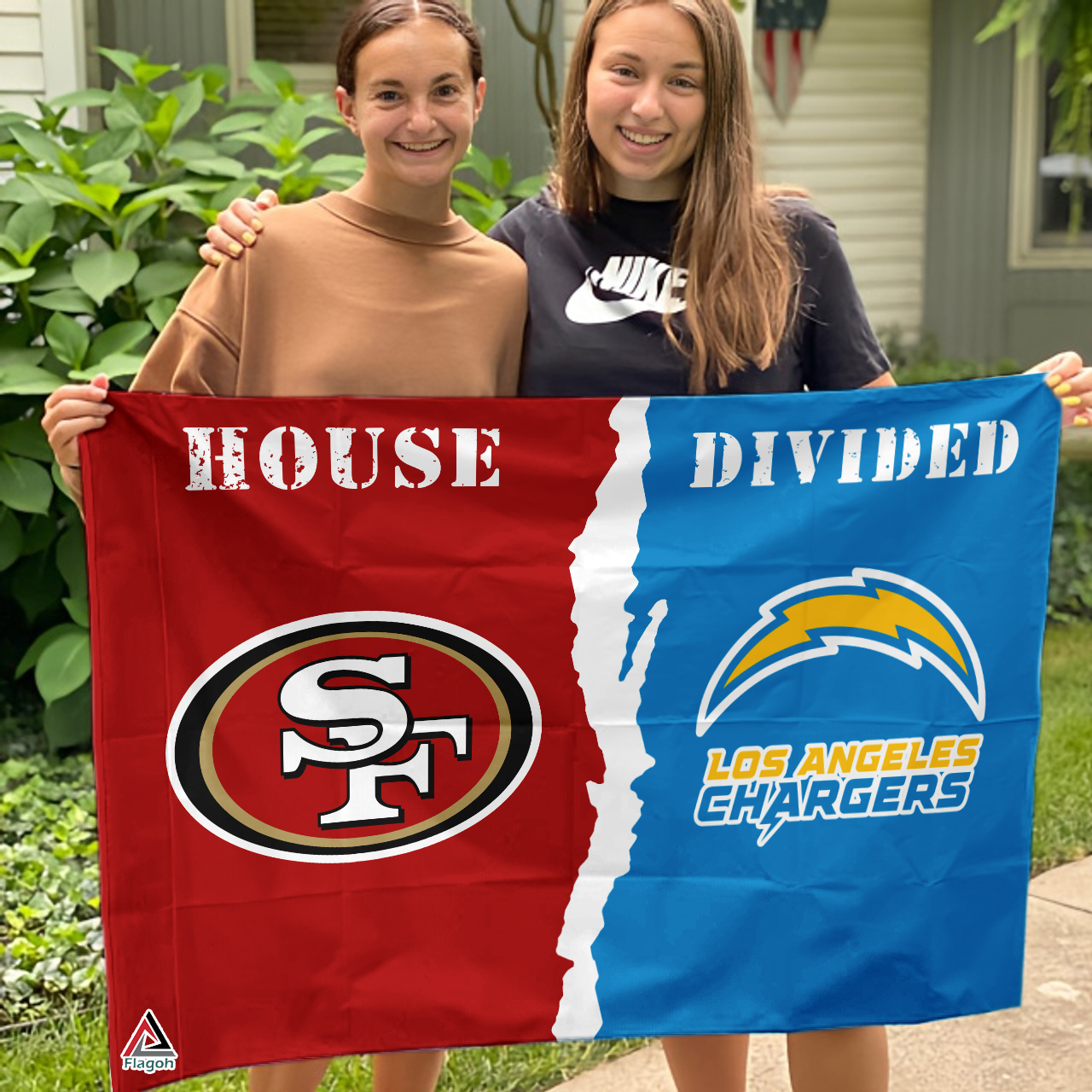 49ers vs Chargers House Divided Flag, NFL House Divided Flag - Image 3