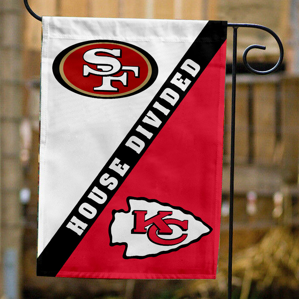 49ers vs Chiefs House Divided Flag, NFL House Divided Flag