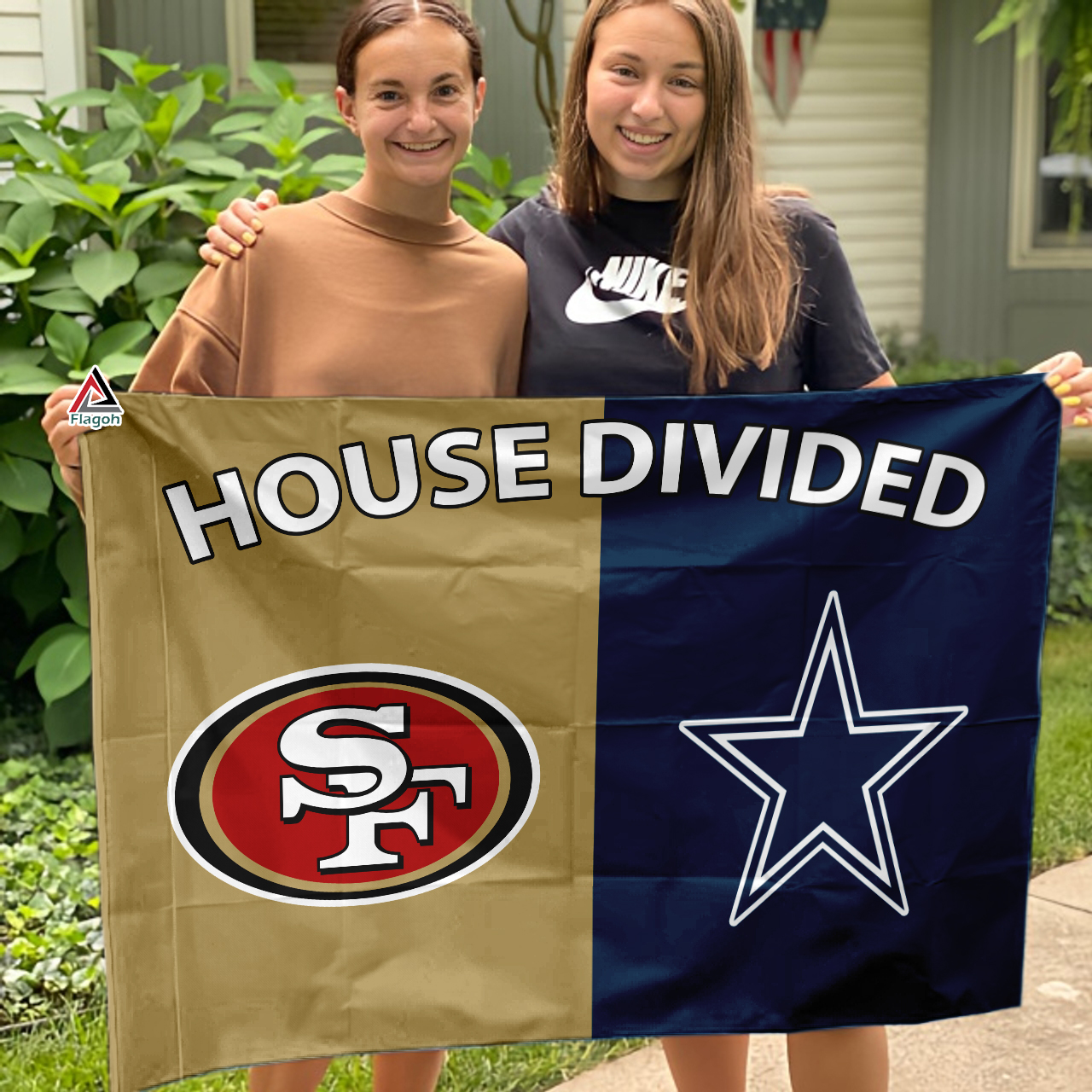 49ers vs Cowboys House Divided Flag, NFL House Divided Flag - Image 3