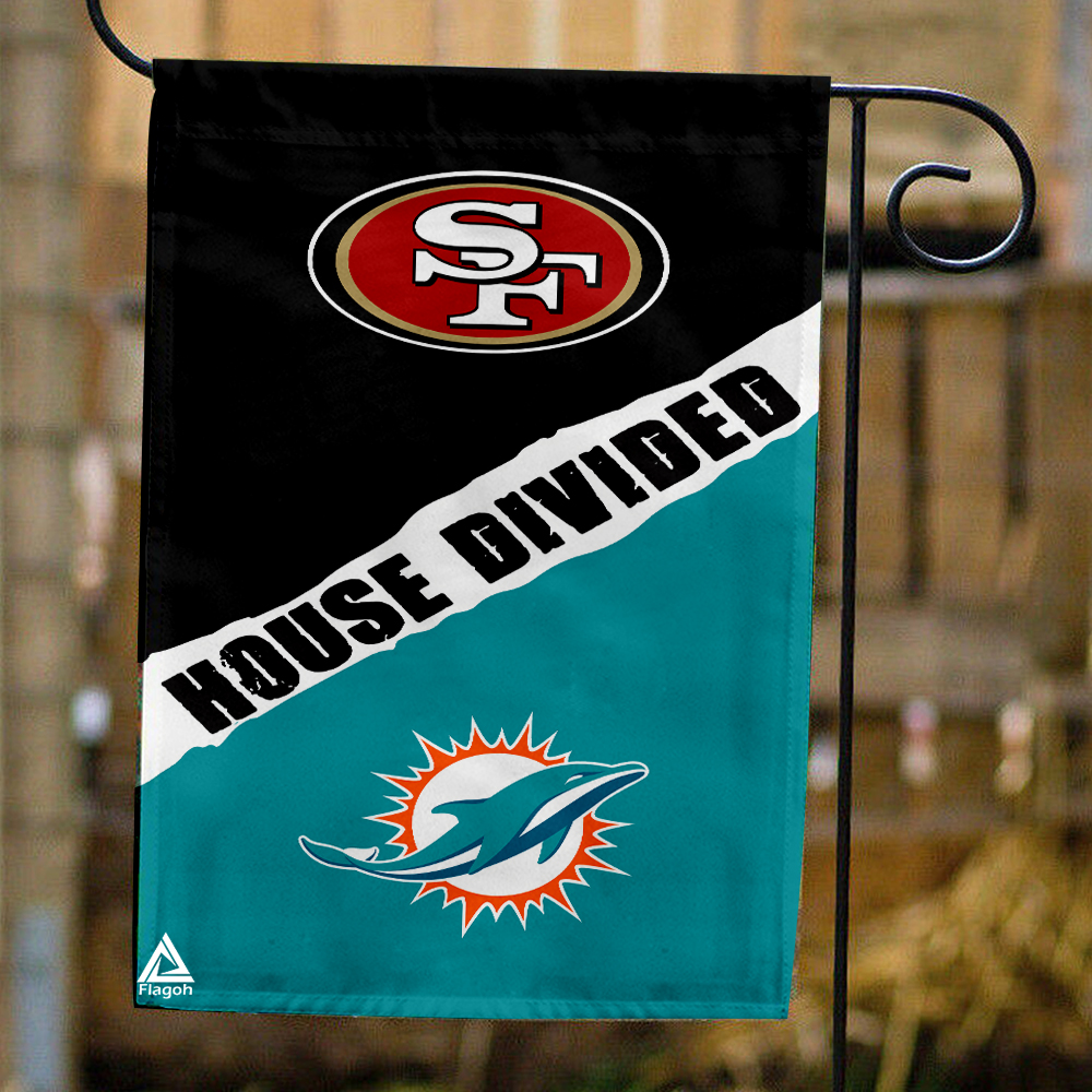 49ers vs Dolphins House Divided Flag, NFL House Divided Flag