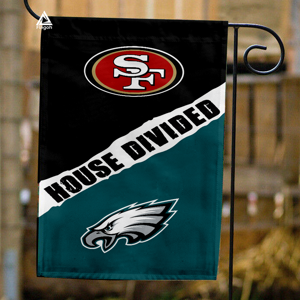 49ers vs Eagles House Divided Flag, NFL House Divided Flag