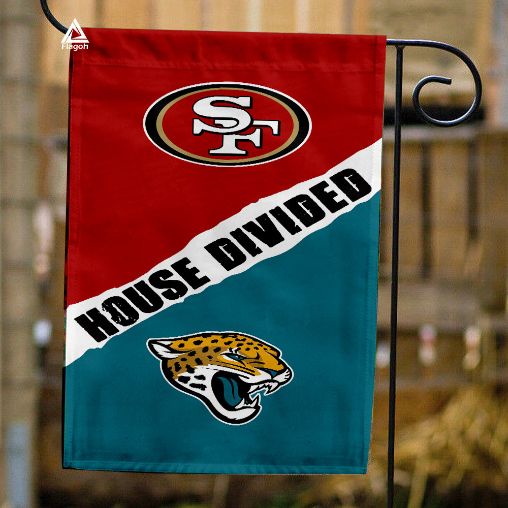 49ers vs Jaguars House Divided Flag, NFL House Divided Flag