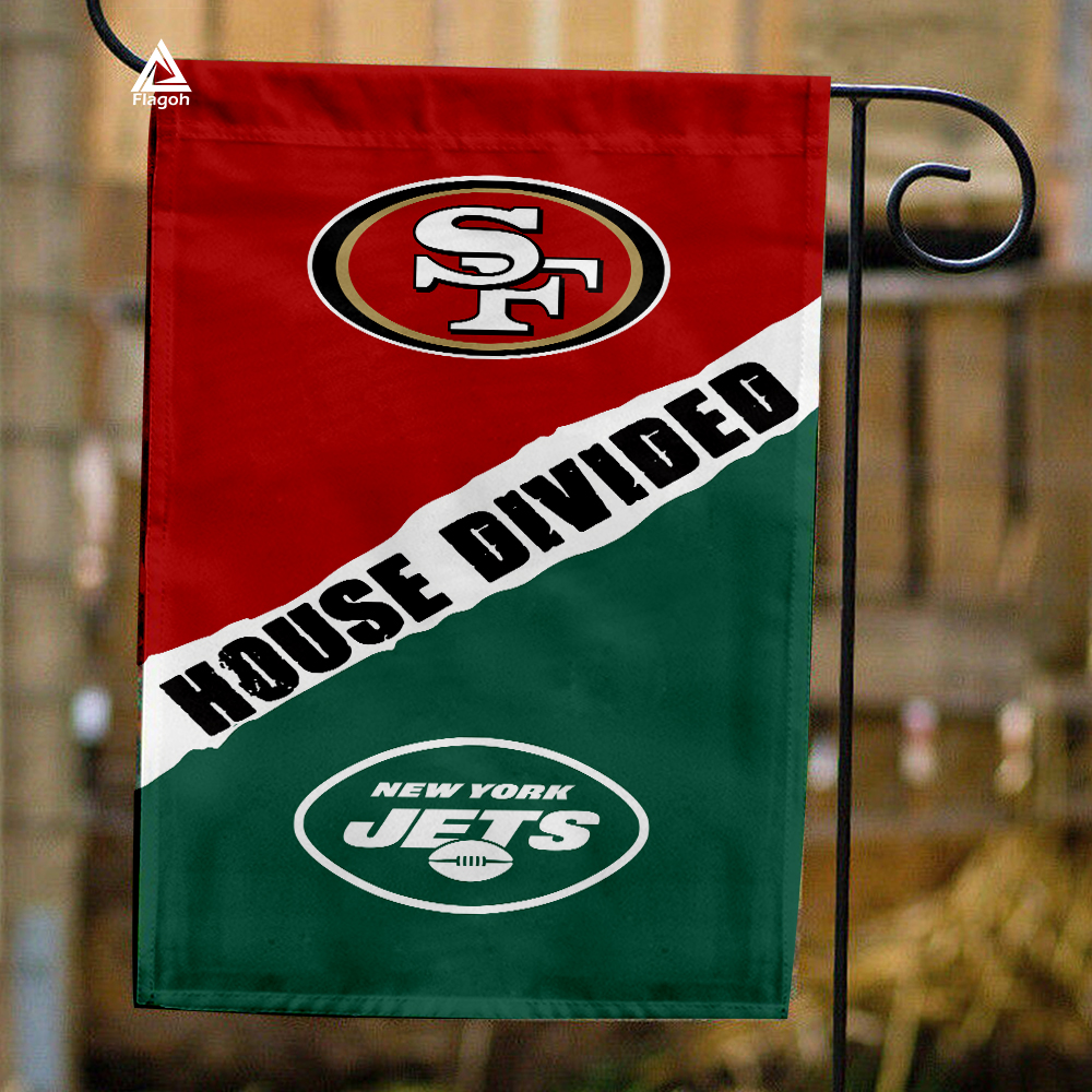 49ers vs Jets House Divided Flag, NFL House Divided Flag