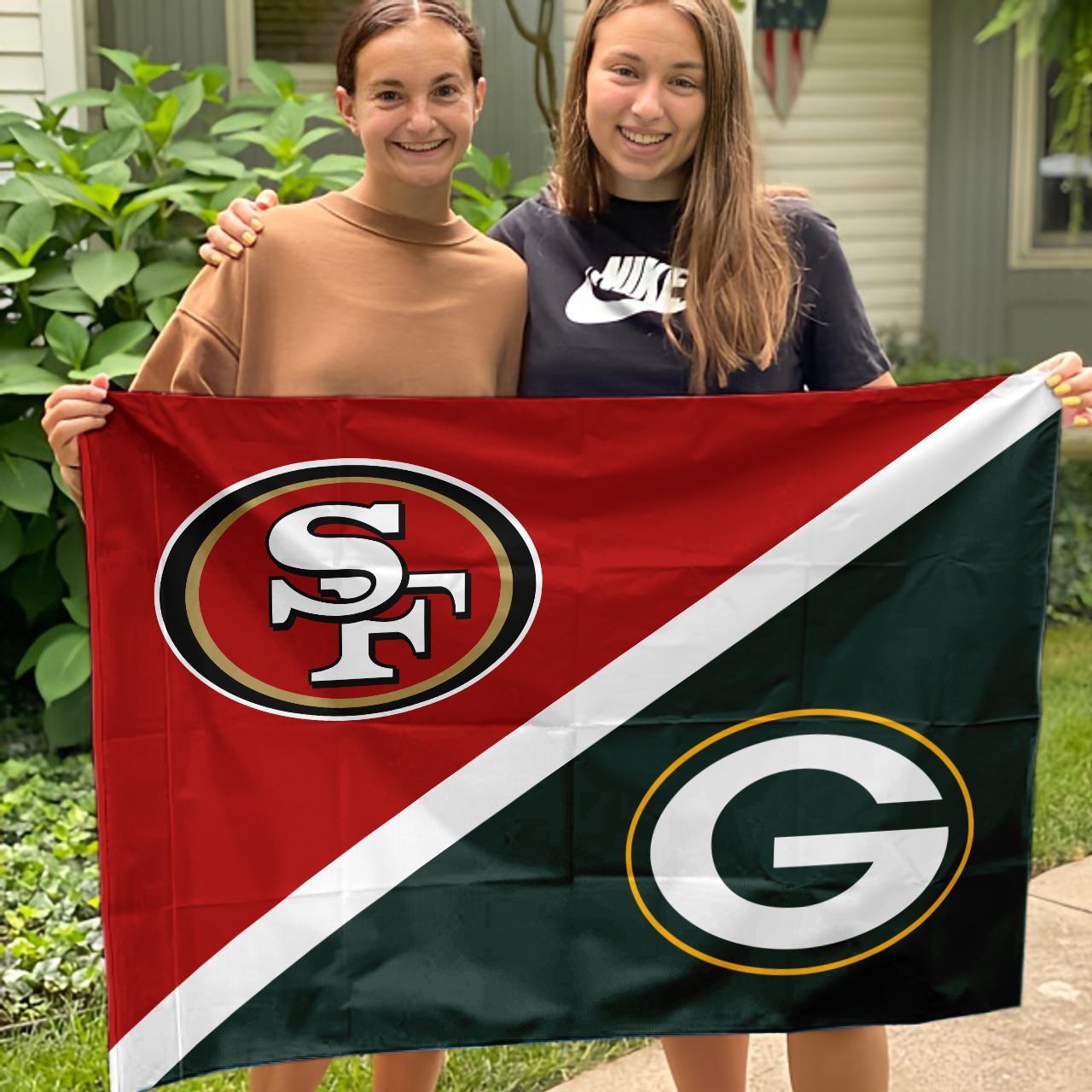 49ers vs Packers House Divided Flag, NFL House Divided Flag - Image 3