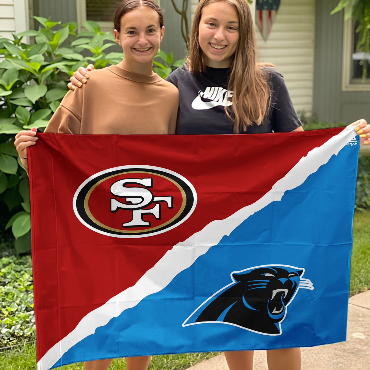 49ers vs Panthers House Divided Flag, NFL House Divided Flag - Image 3