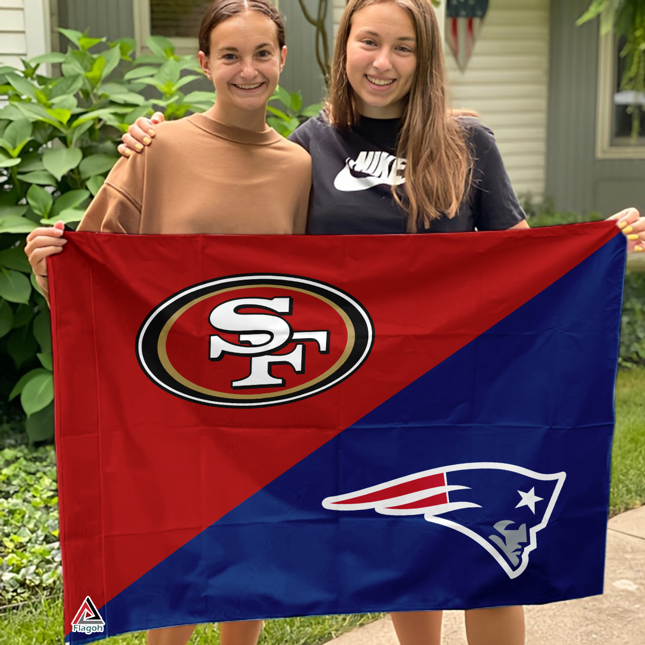 49ers vs Patriots House Divided Flag, NFL House Divided Flag - Image 3