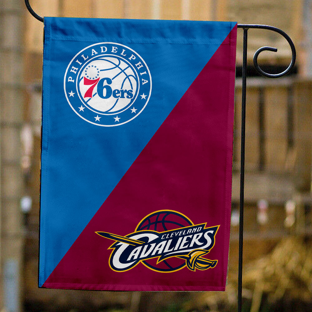 76ers vs Cavaliers House Divided Flag, NBA House Divided Flag