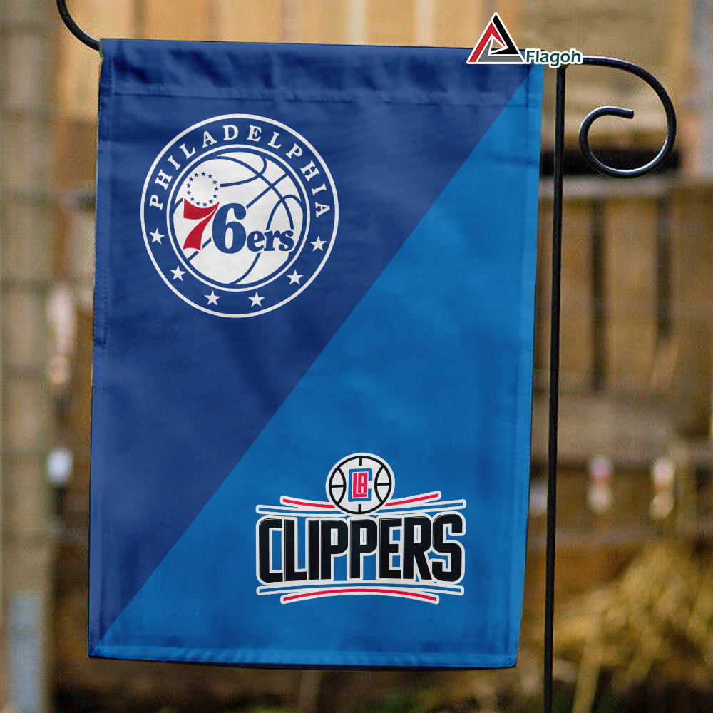 76ers vs Clippers House Divided Flag, NBA House Divided Flag