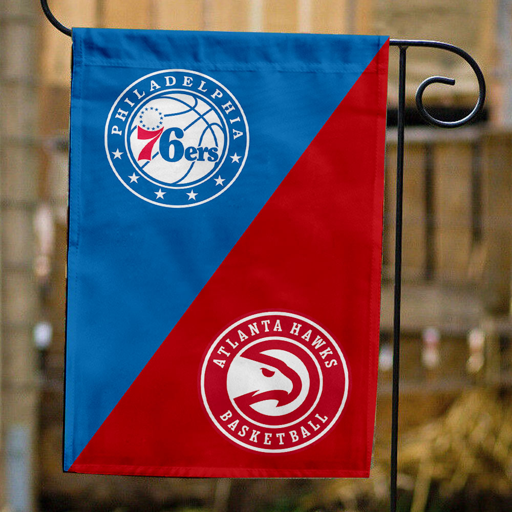 76ers vs Hawks House Divided Flag, NBA House Divided Flag