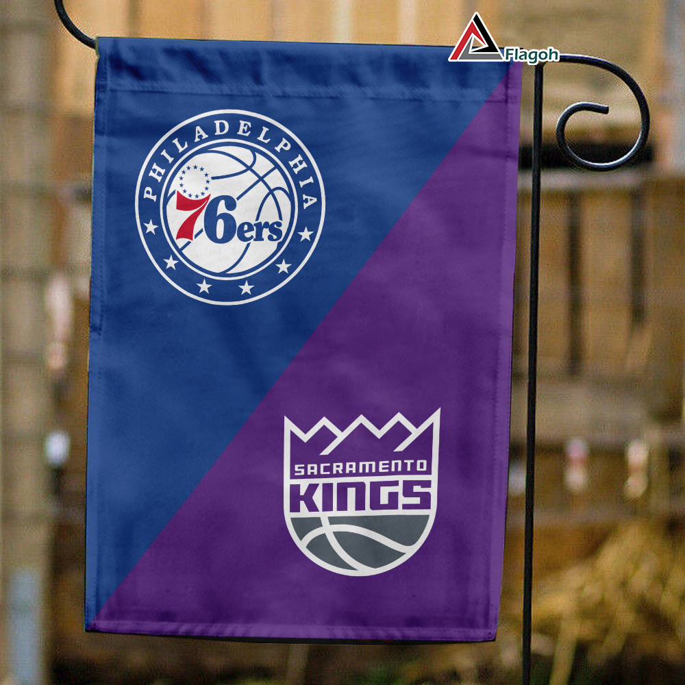 76ers vs Kings House Divided Flag, NBA House Divided Flag