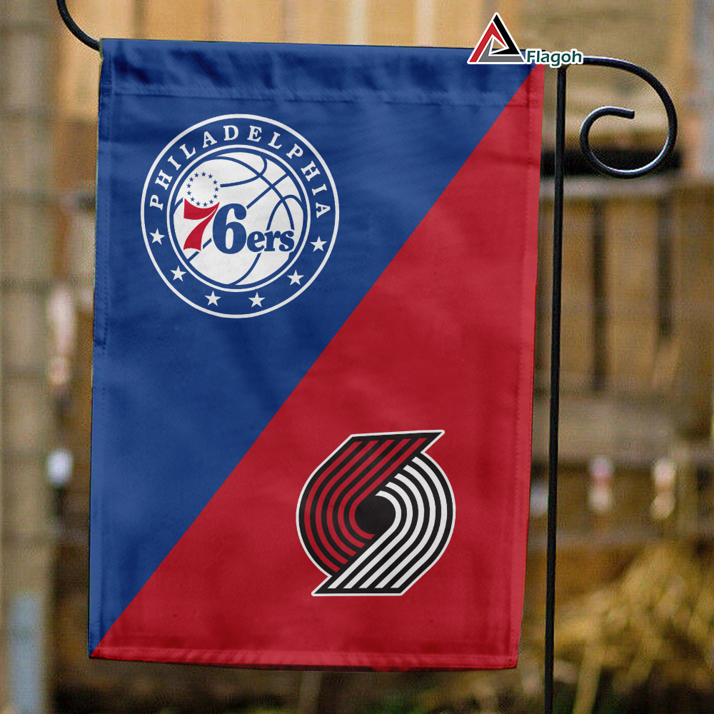 76ers vs Trail Blazers House Divided Flag, NBA House Divided Flag