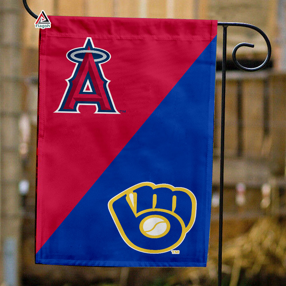 Angels vs Brewers House Divided Flag, MLB House Divided Flag