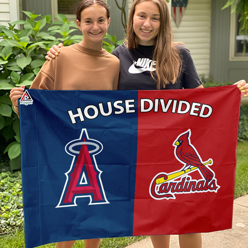 Angels vs Cardinals House Divided Flag, MLB House Divided Flag - Image 3