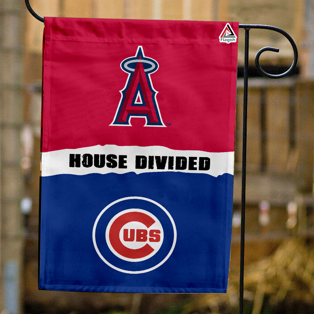 Angels vs Cubs House Divided Flag, MLB House Divided Flag