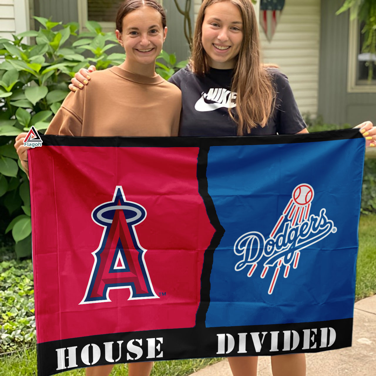 Angels vs Dodgers House Divided Flag, MLB House Divided Flag - Image 3