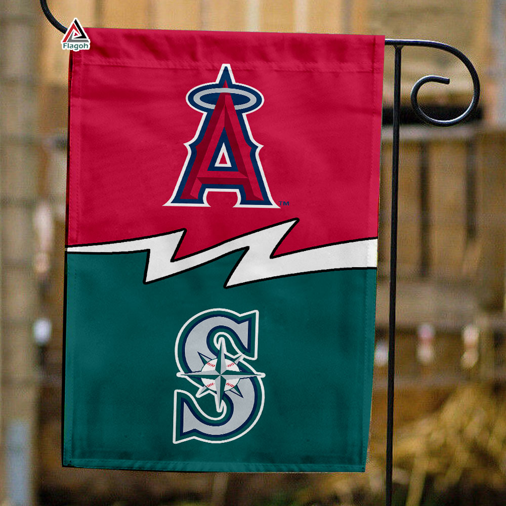 Angels vs Mariners House Divided Flag, MLB House Divided Flag