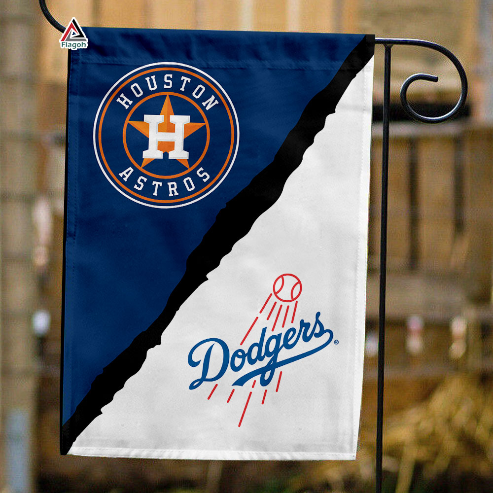 Astros vs Dodgers House Divided Flag, MLB House Divided Flag