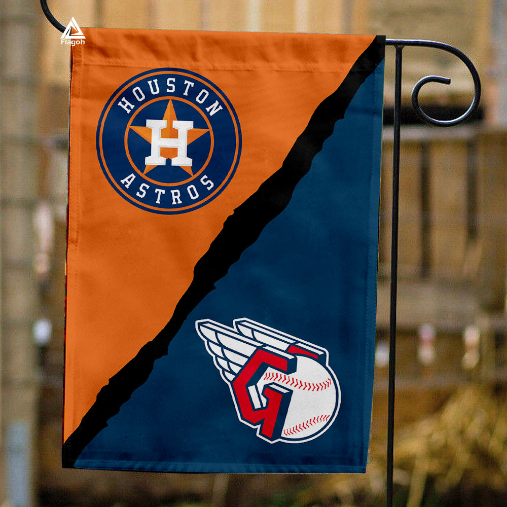 Astros vs Guardians House Divided Flag, MLB House Divided Flag