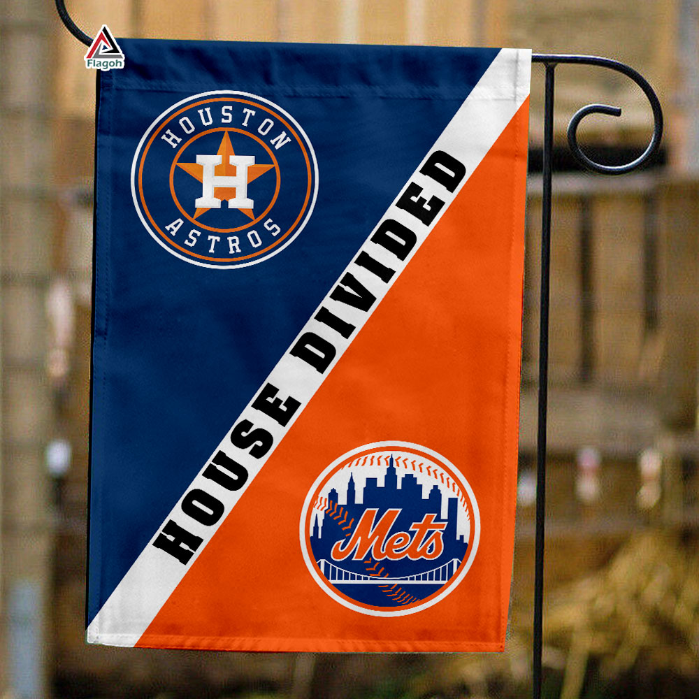 Astros vs Mets House Divided Flag, MLB House Divided Flag