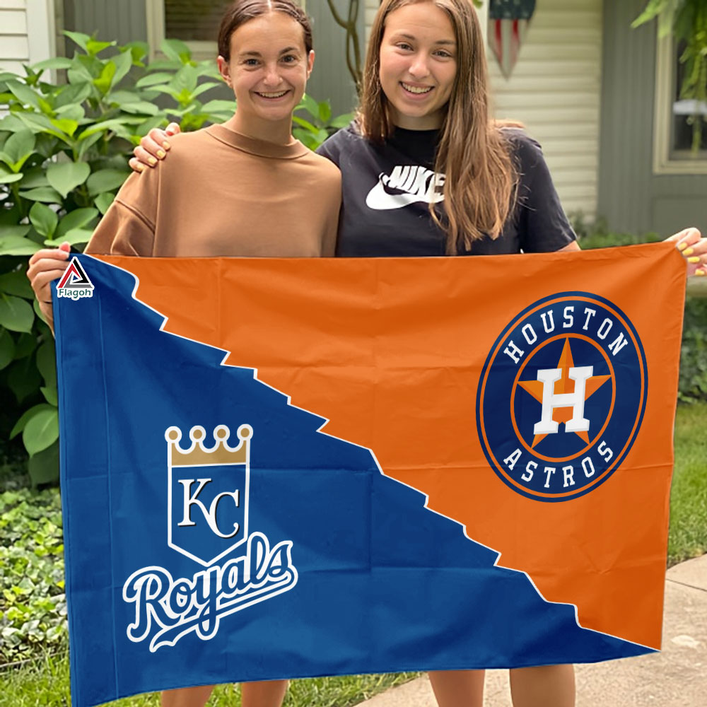 Astros vs Royals House Divided Flag, MLB House Divided Flag - Image 3