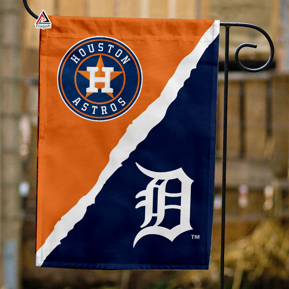 Astros vs Tigers House Divided Flag, MLB House Divided Flag