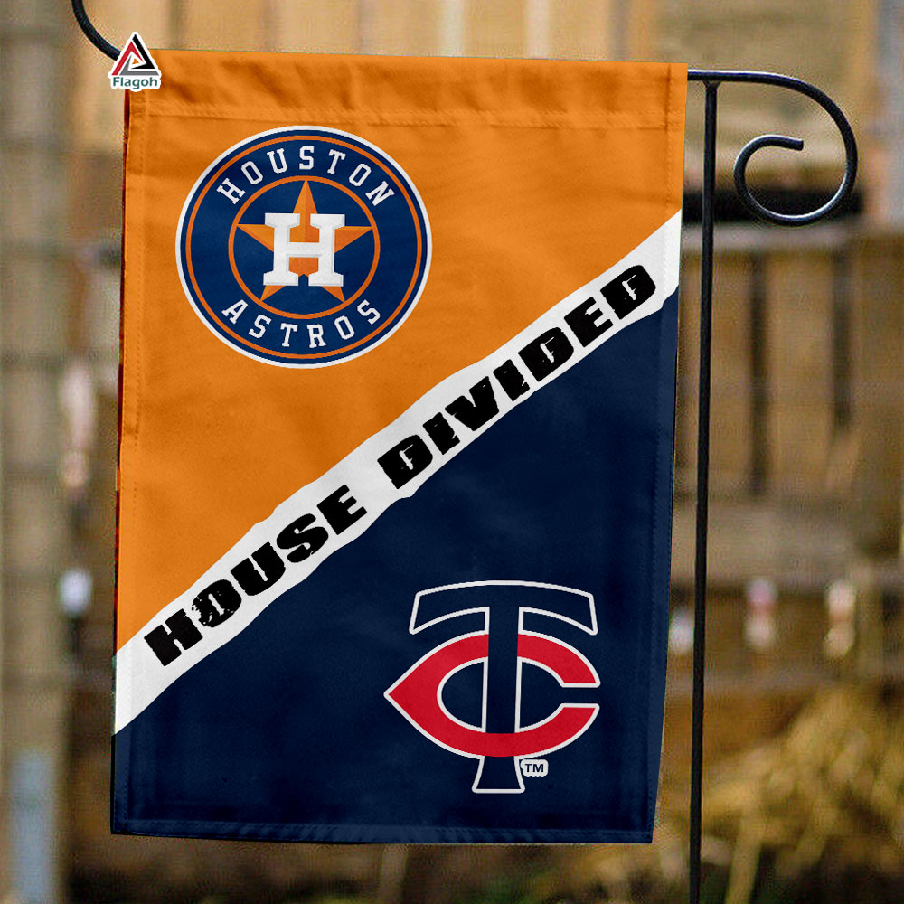 Astros vs Twins House Divided Flag, MLB House Divided Flag