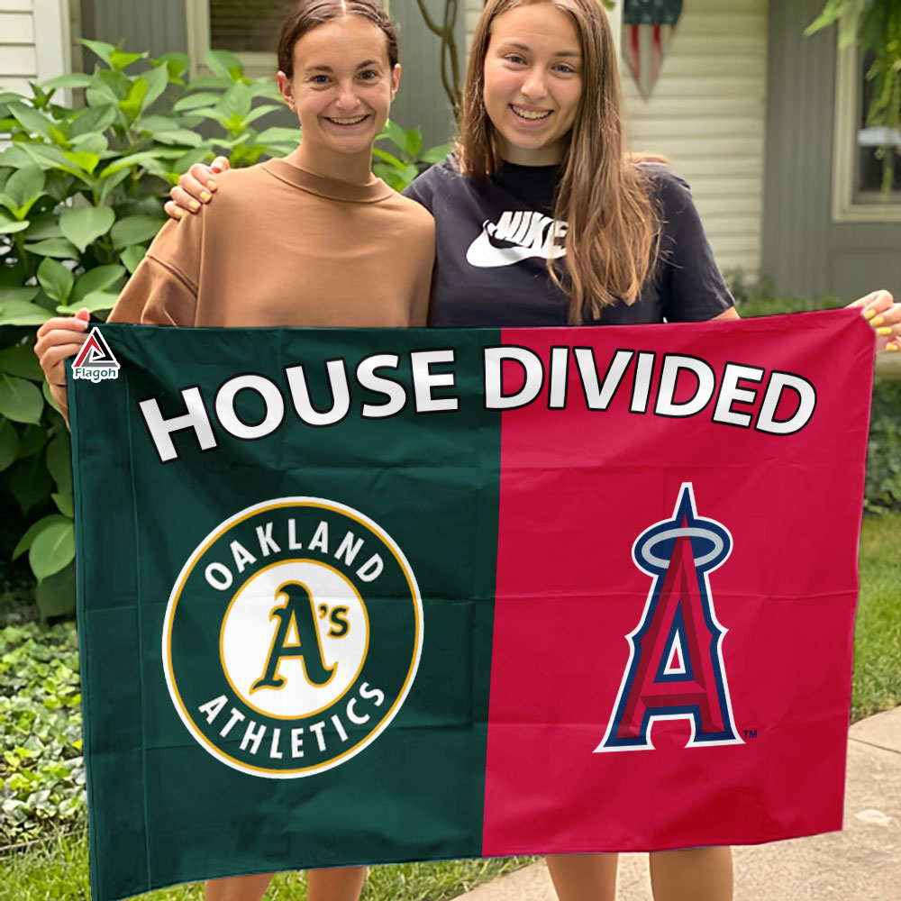 Athletics vs Angels House Divided Flag, MLB House Divided Flag - Image 3