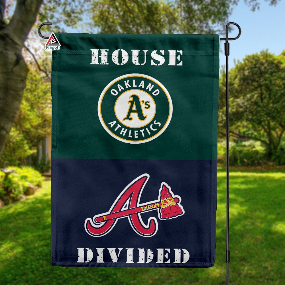 Athletics vs Braves House Divided Flag, MLB House Divided Flag
