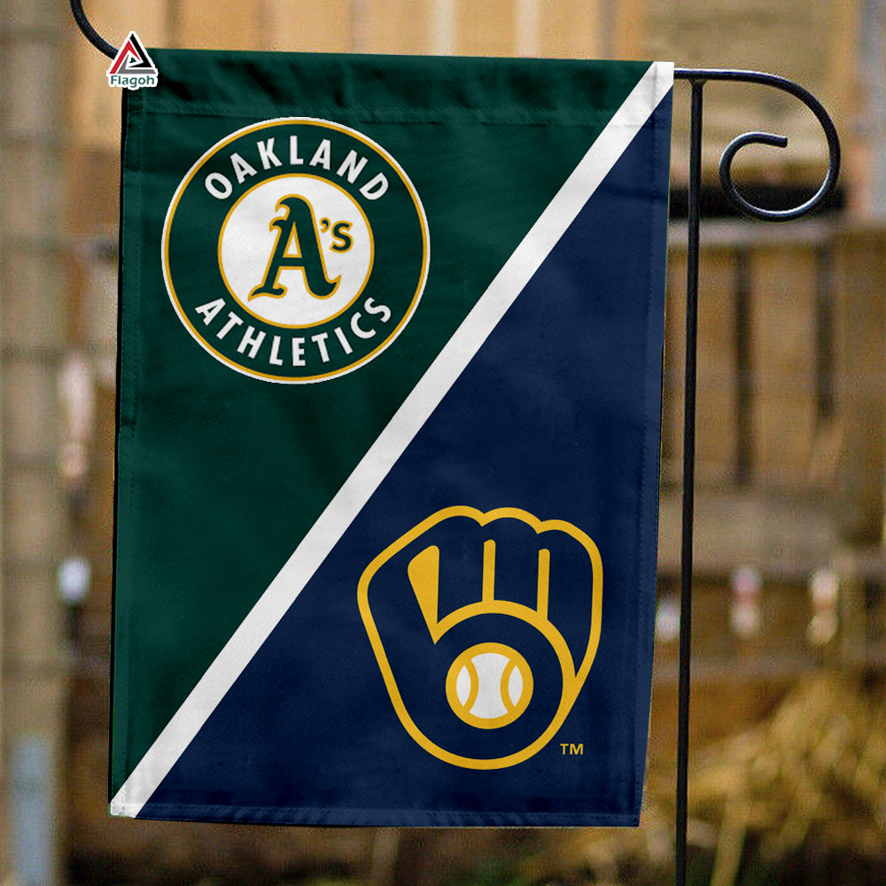 Athletics vs Brewers House Divided Flag, MLB House Divided Flag