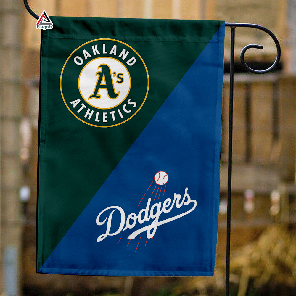 Athletics vs Dodgers House Divided Flag, MLB House Divided Flag