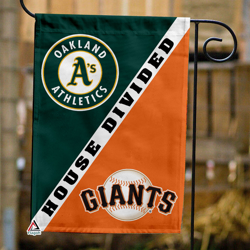 Athletics vs Giants House Divided Flag, MLB House Divided Flag