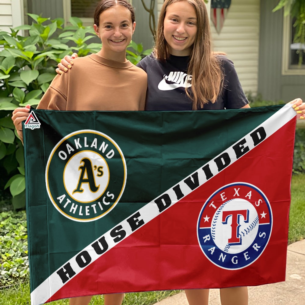 Athletics vs Rangers House Divided Flag, MLB House Divided Flag - Image 4