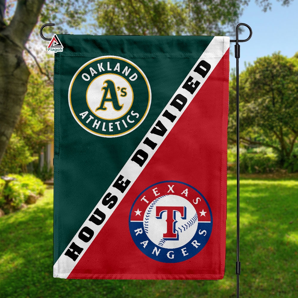 Athletics vs Rangers House Divided Flag, MLB House Divided Flag
