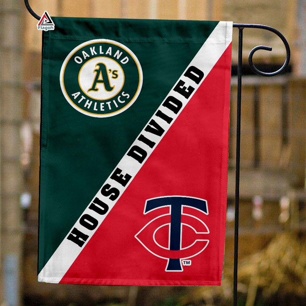 Athletics vs Twins House Divided Flag, MLB House Divided Flag