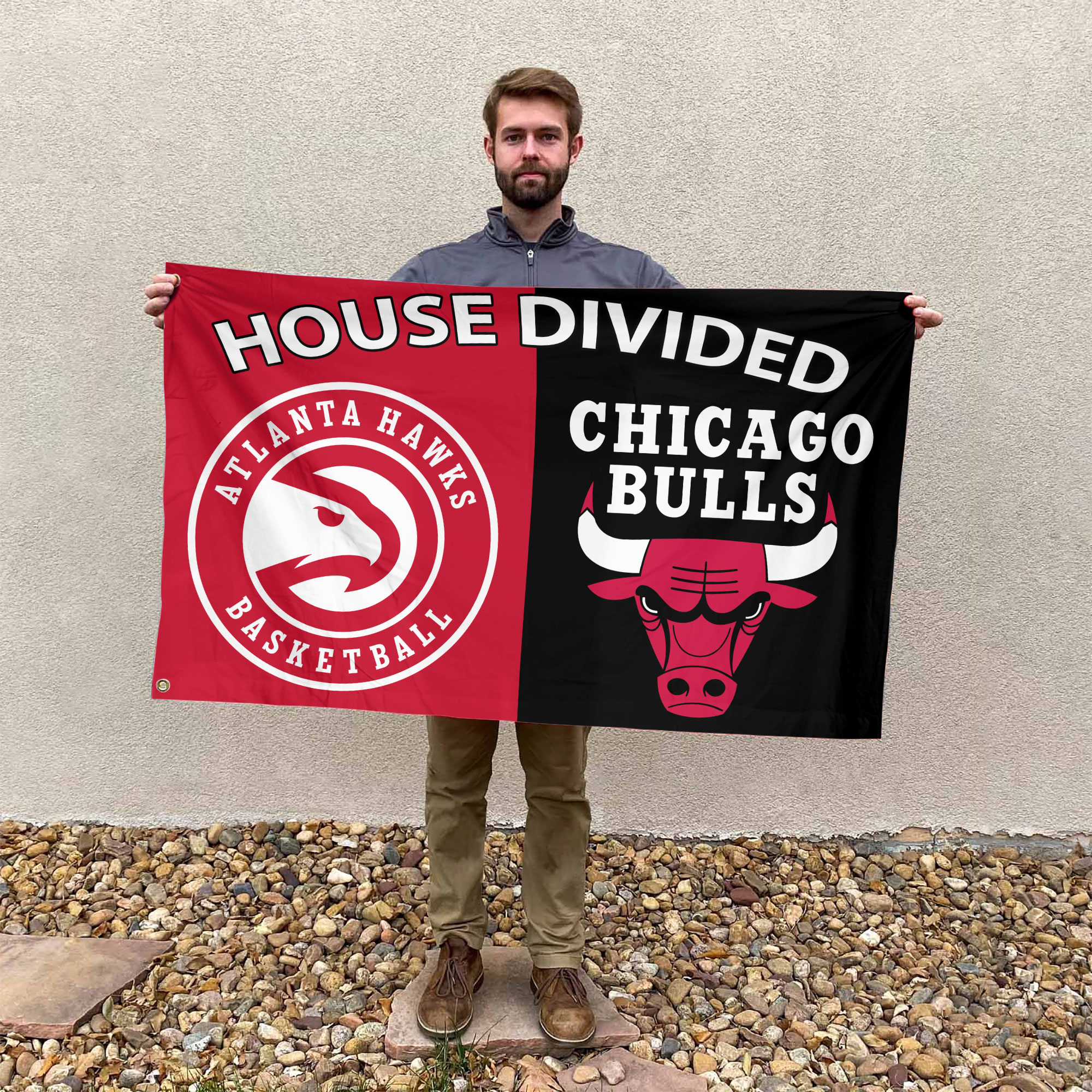 Atlanta vs Chicago House Divided Flag, NBA House Divided Flag - Image 3