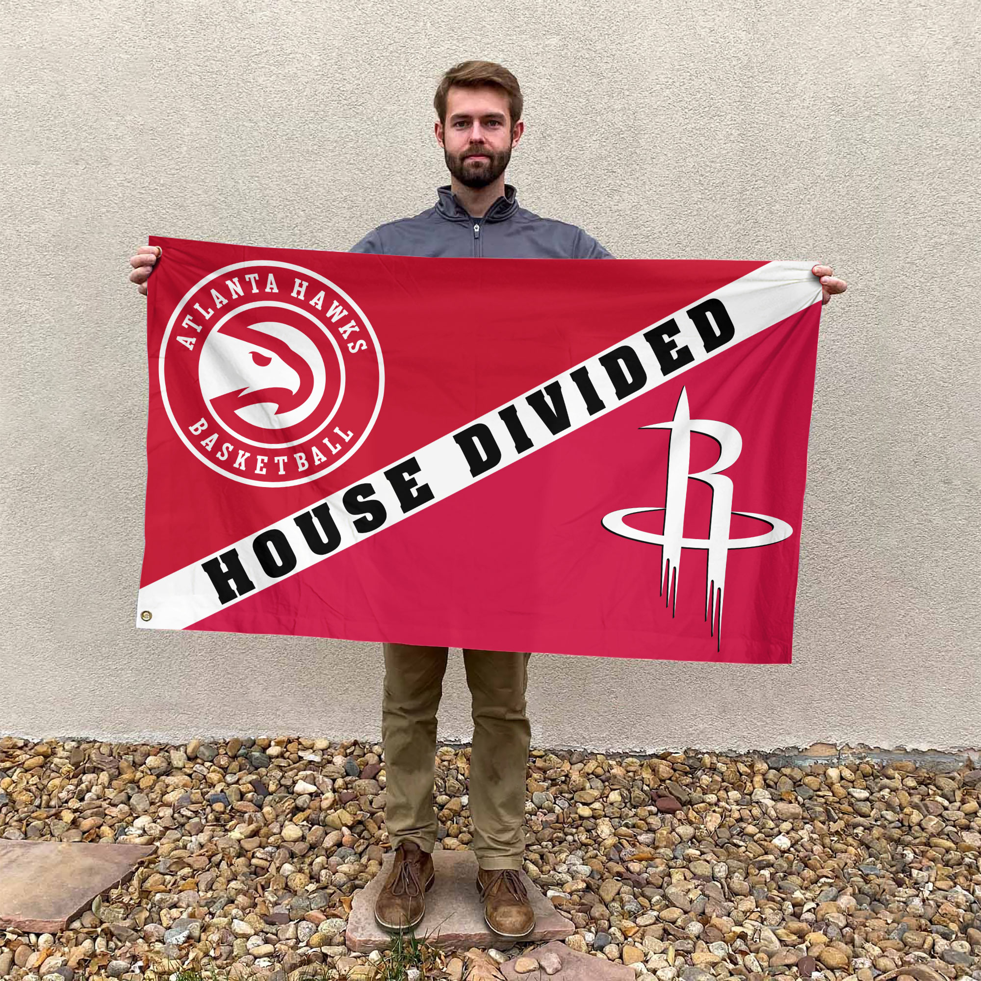 Atlanta vs Houston House Divided Flag, NBA House Divided Flag - Image 3