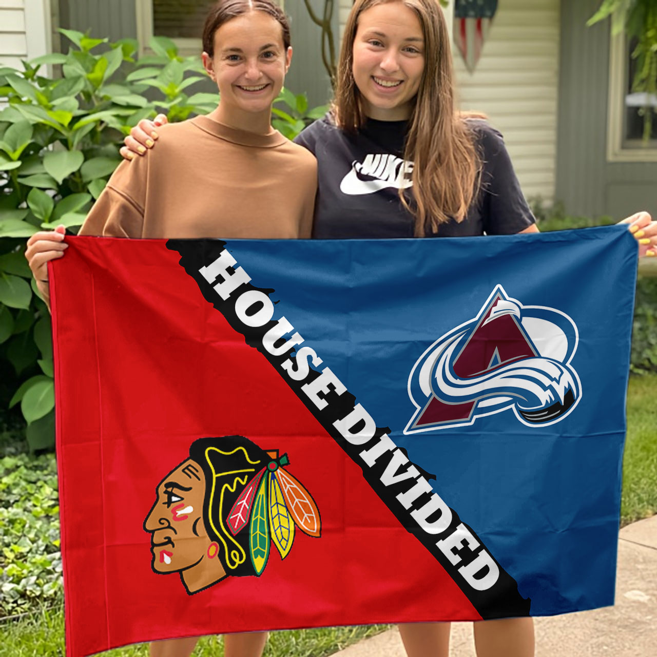 Avalanche vs Blackhawks House Divided Flag, NHL House Divided Flag - Image 3