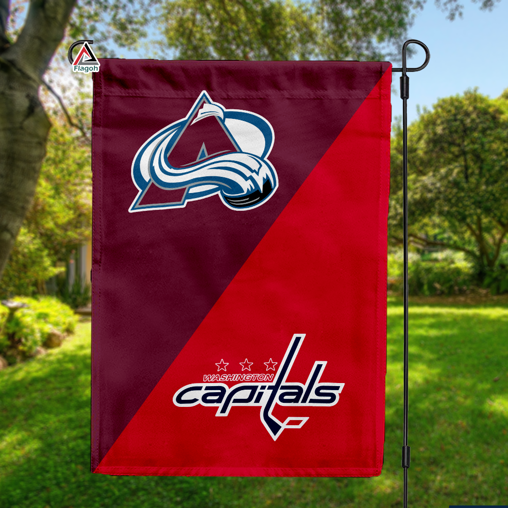 Avalanche vs Capitals House Divided Flag, NHL House Divided Flag
