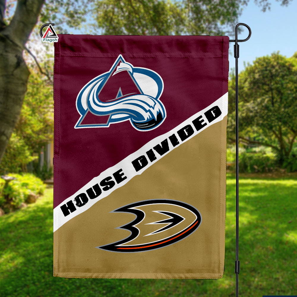 Avalanche vs Ducks House Divided Flag, NHL House Divided Flag