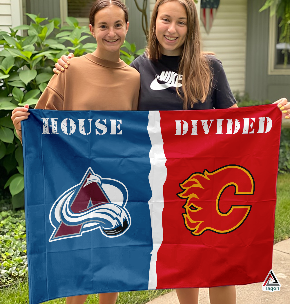 Avalanche vs Flames House Divided Flag, NHL House Divided Flag - Image 3