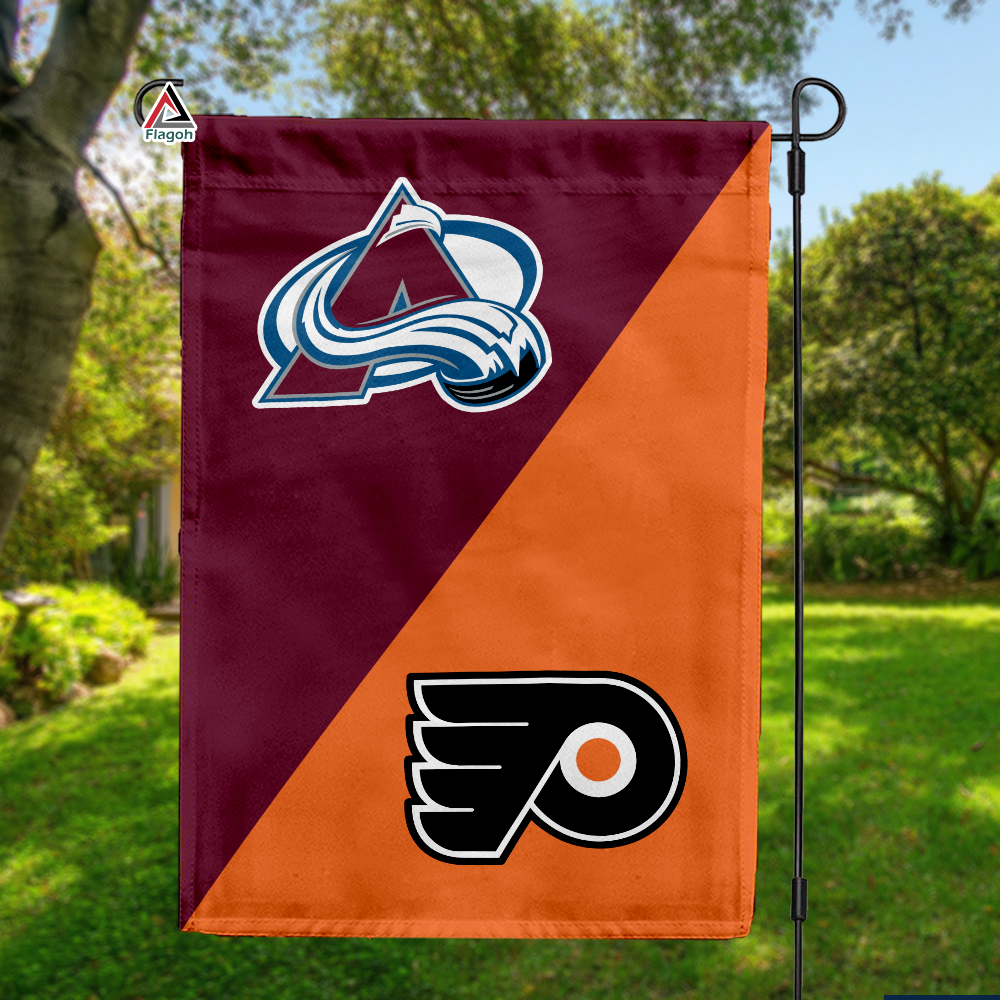 Avalanche vs Flyers House Divided Flag, NHL House Divided Flag
