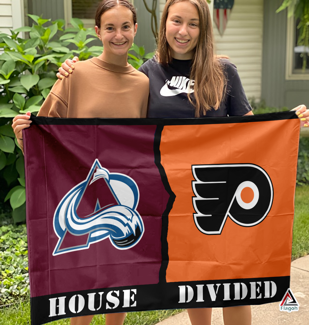 Avalanche vs Flyers House Divided Flag, NHL House Divided Flag - Image 3