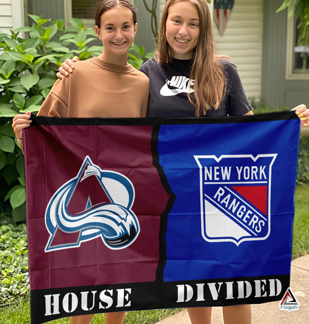 Avalanche vs Rangers House Divided Flag, NHL House Divided Flag - Image 3