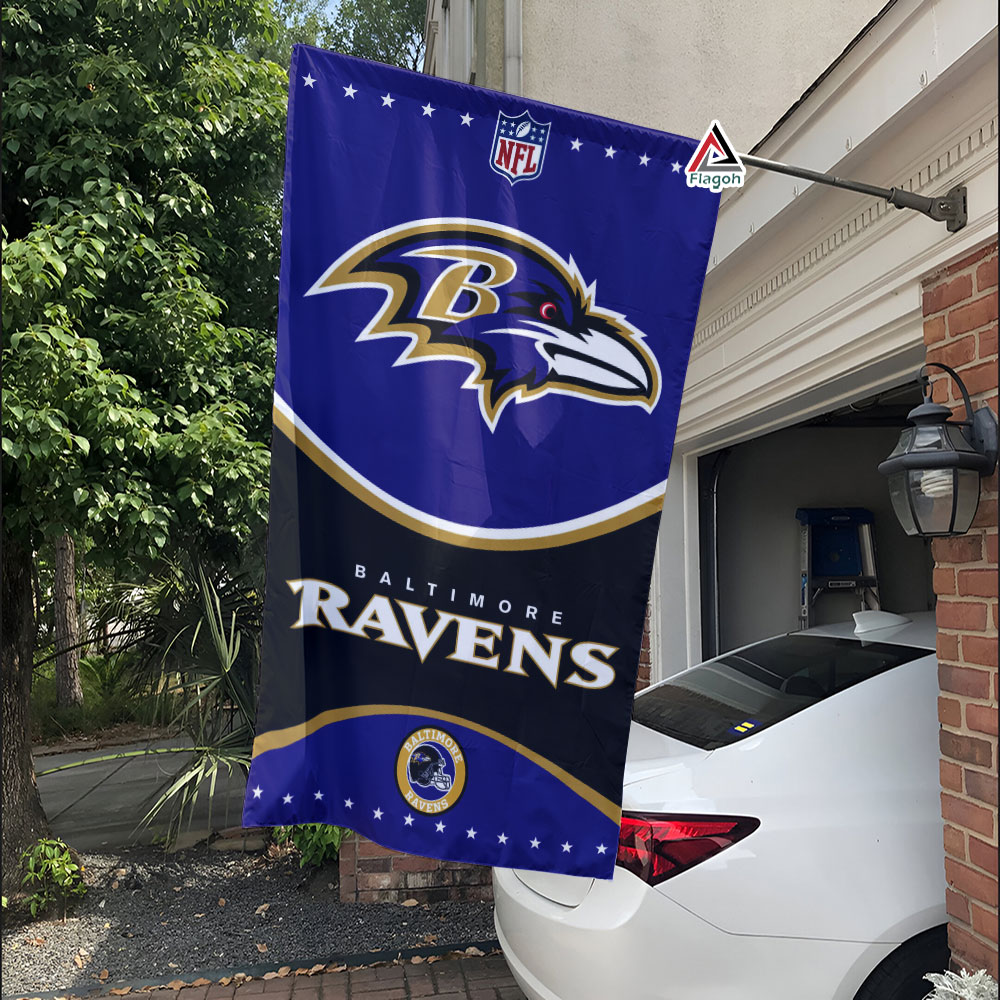 Baltimore Ravens Football Team Flag, NFL Premium Two-sided Vertical Flag - Image 3