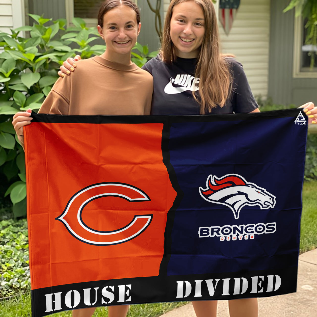 Bears vs Broncos House Divided Flag, NFL House Divided Flag - Image 3