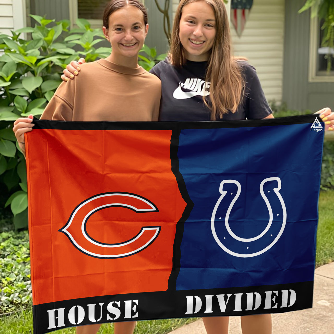 Bears vs Colts House Divided Flag, NFL House Divided Flag - Image 3