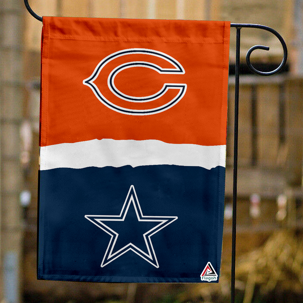 Bears vs Cowboys House Divided Flag, NFL House Divided Flag